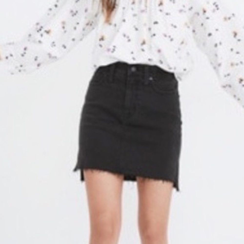 ✨SALE✨Madewell Black Jean Skirt Straight Stretch SIZE 24 High Waisted